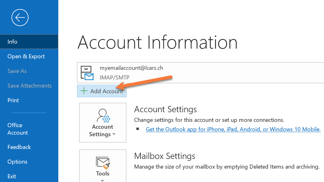 How To Setup An Imap Email Account In Microsoft Outlook Windows