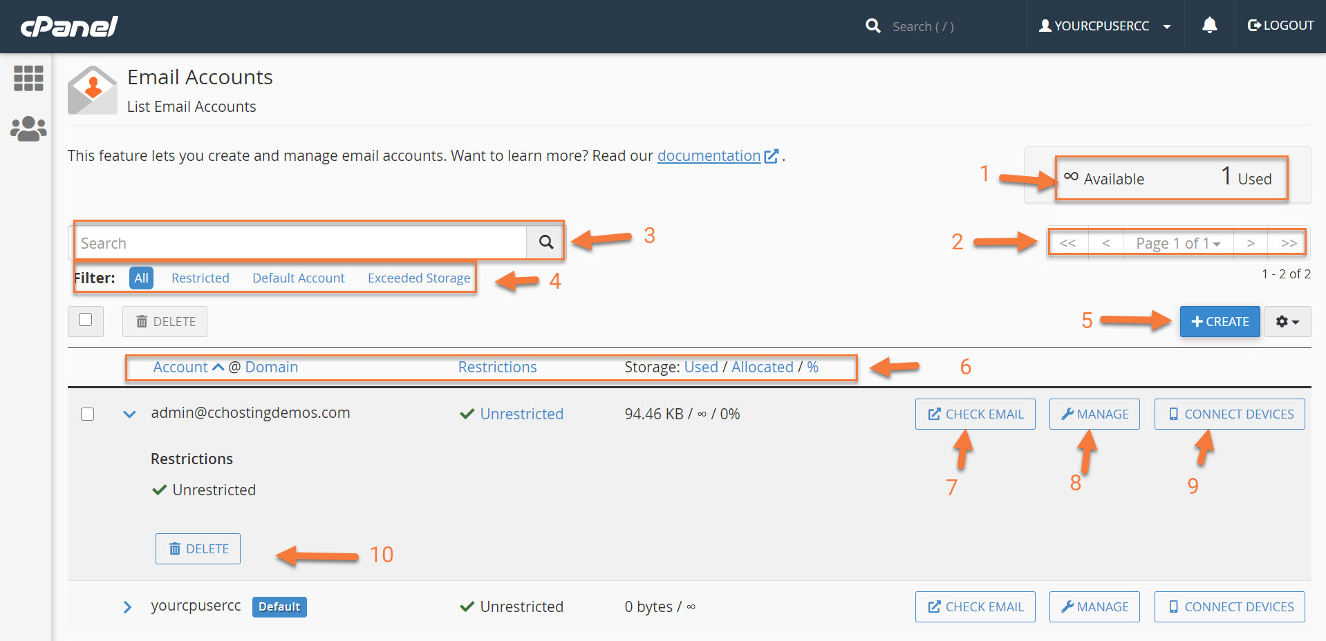 Managing An Email Account In CPanel