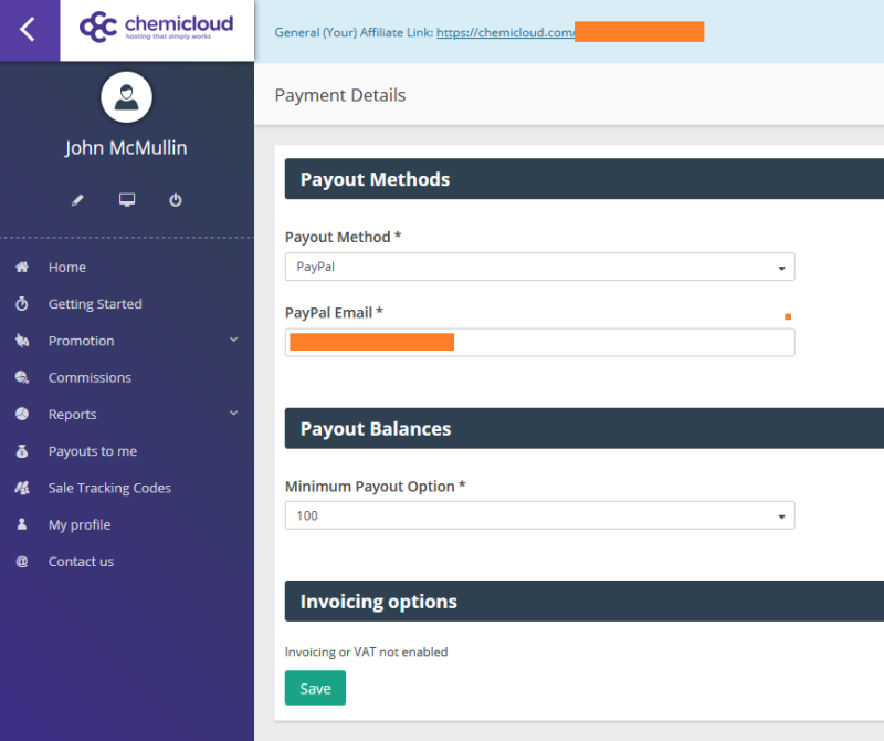 Configuring Payment Details