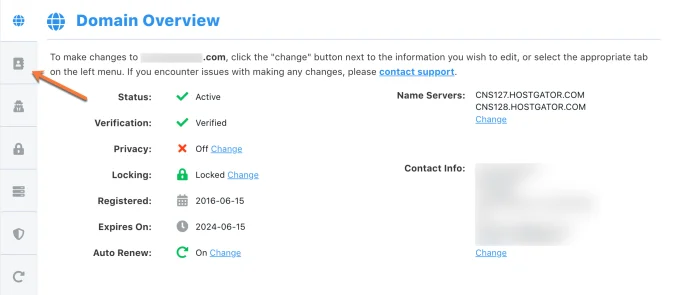 Domain Contact Info HostGator