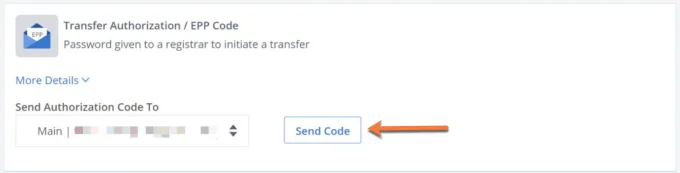Domain EPP Code Bluehost