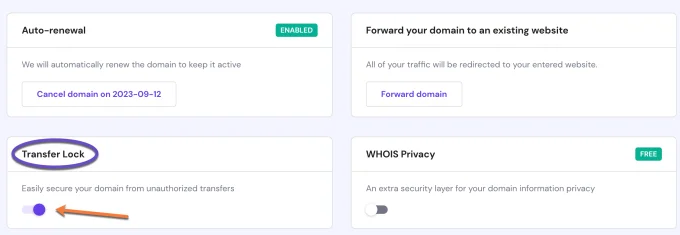 Hostinger Disable Domain Transfer Lock