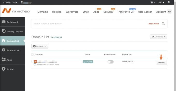 Manage Domain
