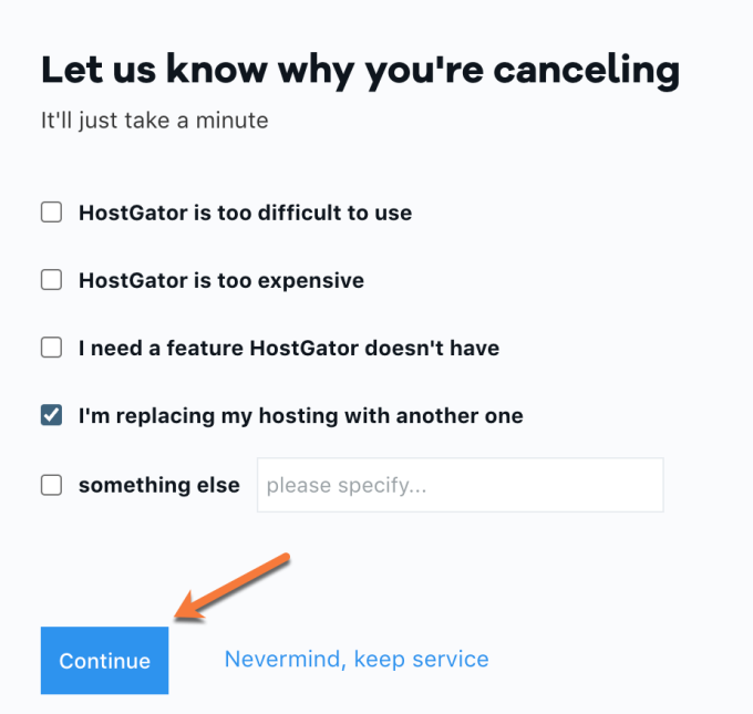HostGator Cancellation Reason
