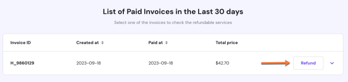 Paid Invoices Refund