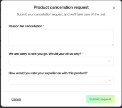 Hosting.com Product Cancellation Request