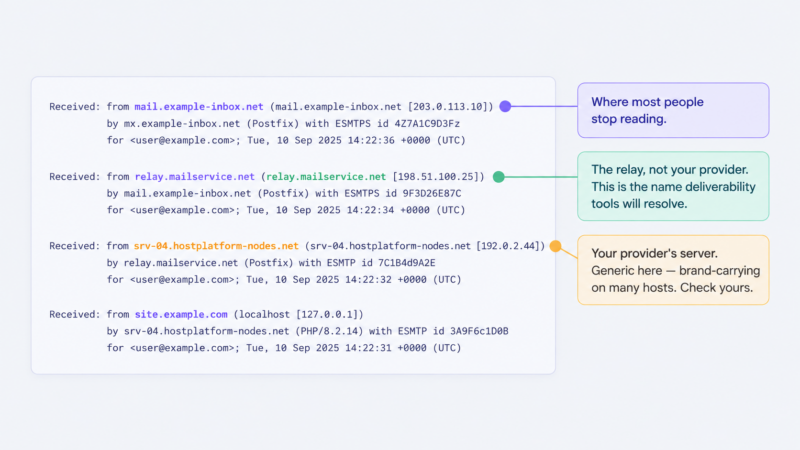 Email Header Relay Trace