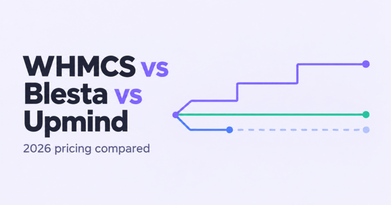 WHMCS, Blesta and Upmind compared on real 2026 pricing, provisioning, white-labelling and what switching later actually costs