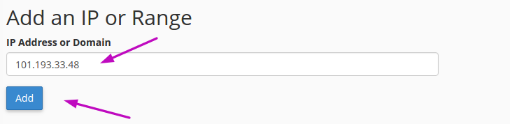 block ip address cpanel