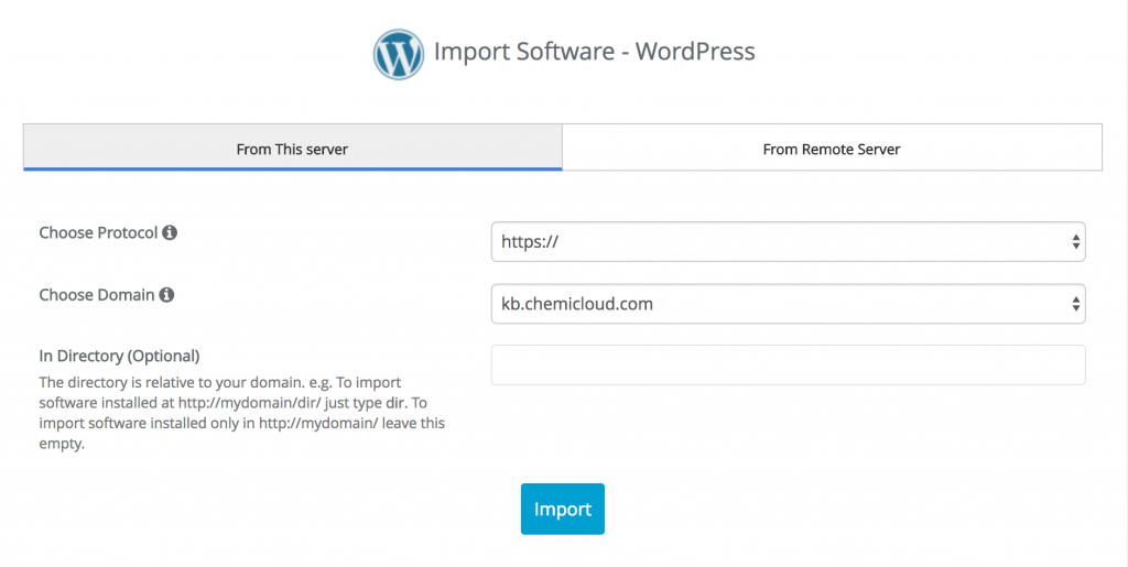 Import Software - WordPress