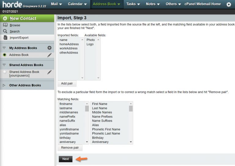 How to Import or Export Contacts in Webmail