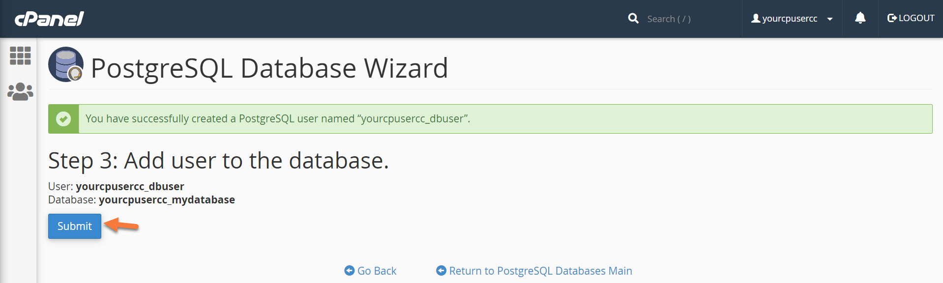 postgresql create database and user windows