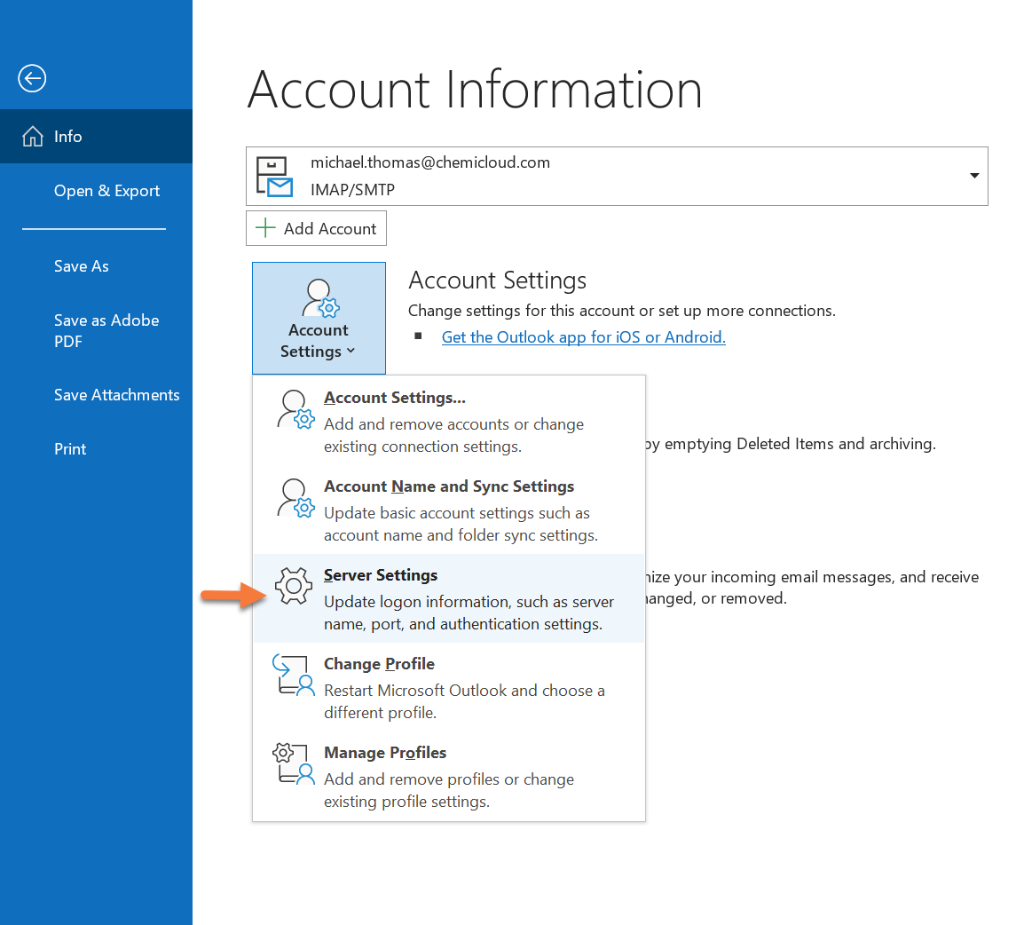 How to Update Email Account Settings in Microsoft Outlook 365
