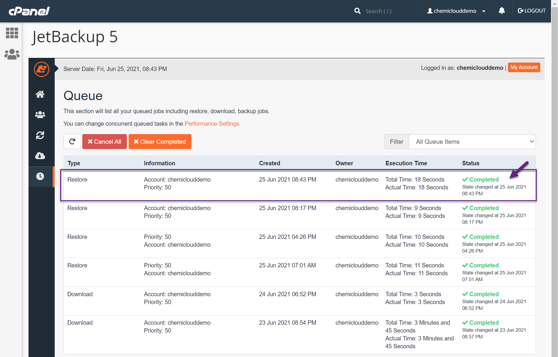 How To Restore Backups Using JetBackup 5 In CPanel