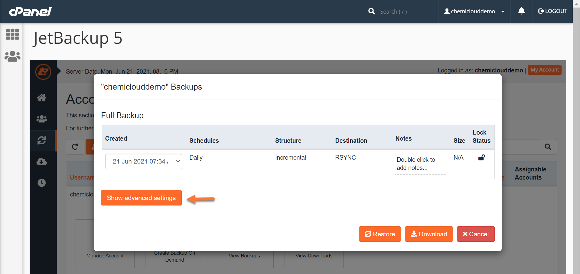 How To Restore Backups Using JetBackup 5 In CPanel