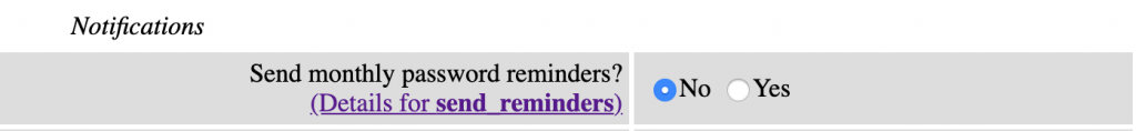 Mailman monthly membership reminder